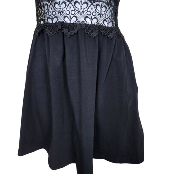 TopShop Black Lace Crochet Insert Sundress Size 4 - Picture 5 of 10